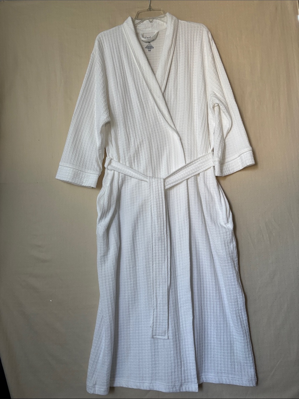 croft & barrow White Waffle-Texture Spa Robe with Belt XXL